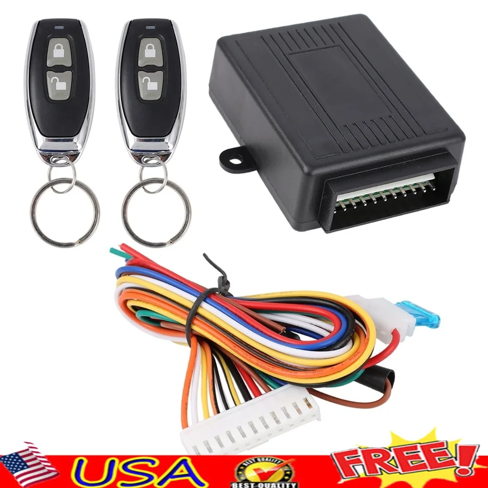

DC 12V Car Remote Central Locking System Keyless Entry Kit with Two Remotes LED Indicator Trunk Release Universal Vehicle Access