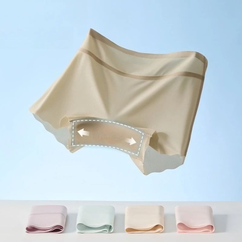 10A Antibacterial Cotton Crotch Panties Seamless Safety Pants Breathable Boxers Quick-drying Boyshorts Female Ladies Underwears