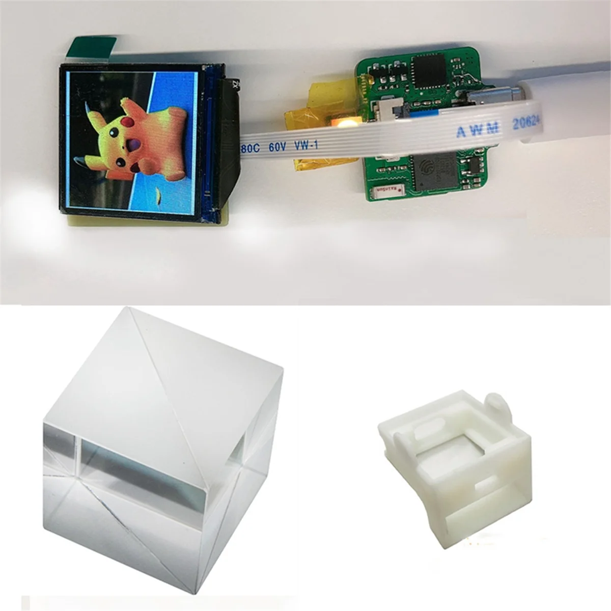 Spectroscopic Prism Small TV Semi-Transparent Holographic Virtual Splitter Prism 25.4mm-Holographic Screen for HoloCubic image 2