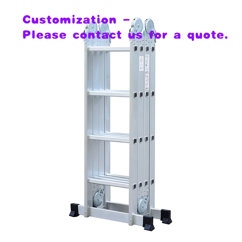 custom.Folding Combination Ladders Aluminum 4 Step Outdoor Ladder with CE Certification 150kg Capacity