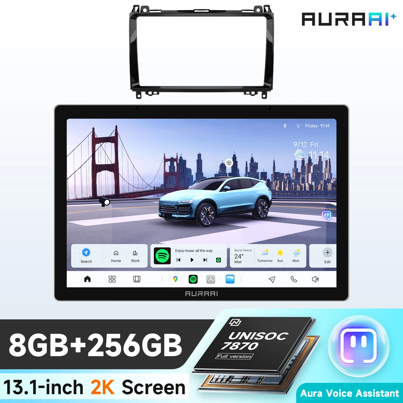 9'' Carplay 4G 2 Din Android Auto Radio Voor Mercedes Benz A B Klasse B200 W169 W245 B200 W906 2500 Sprinter 3500 W639 Vito Viano Vw