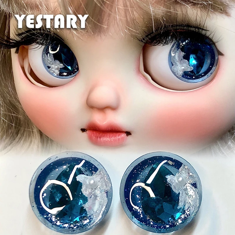 YESTARY Blythe Eyes For Toys BJD Doll Accessories Drip Glue Eye Piece DIY Handmades Colors Eyes Glitter Drilleds BJD Dolls Eyes