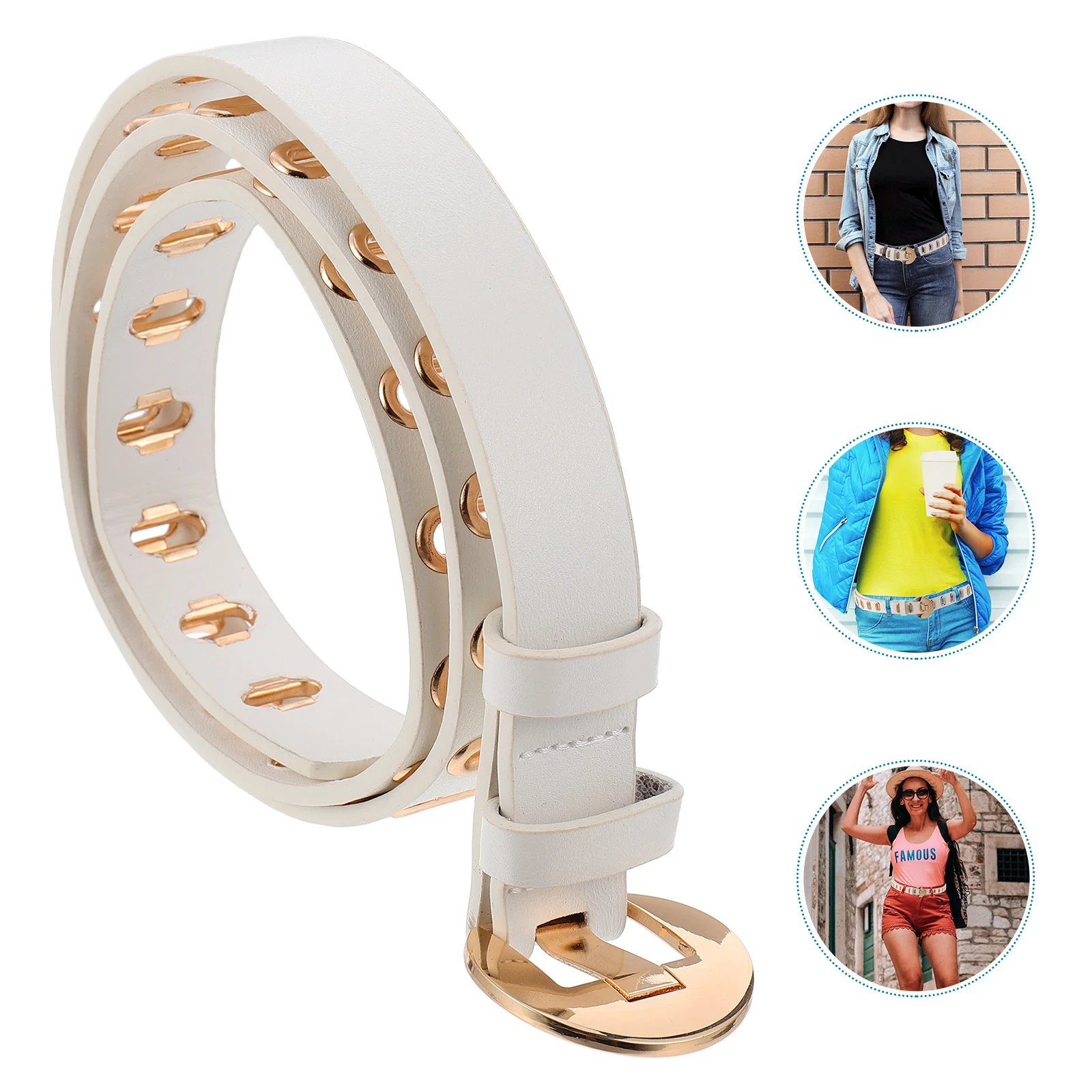 

1Pcs PU Waistband for Women Holed Belt Stylish Fashion Belt Suitable for Jeans Dresses Skirts Work Outing