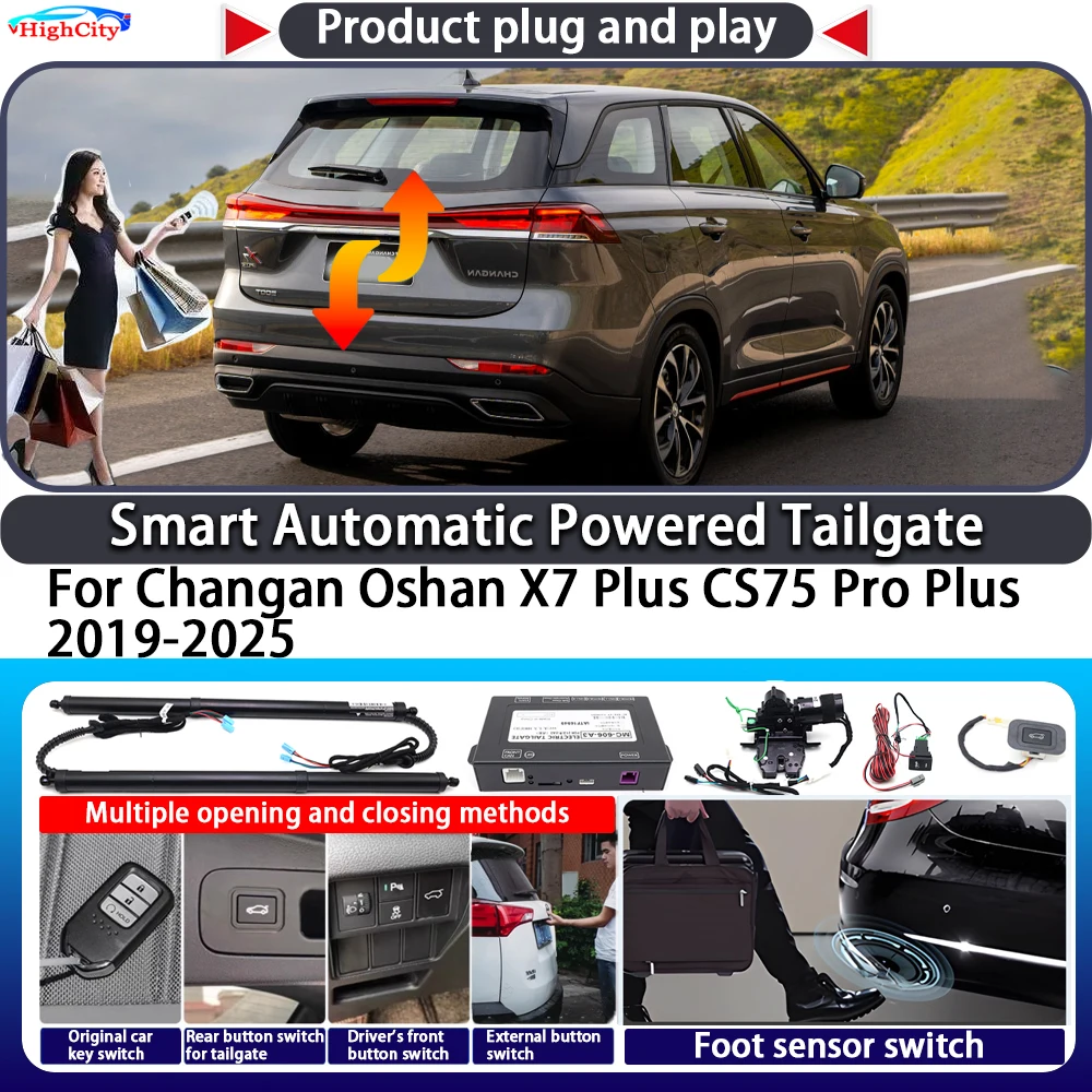 For Changan Oshan X7 Plus CS75 Pro Plus 2019-2025 Smart Automatic Powered Tailgate Key Trunk Lift Close Electric Power Tailgate