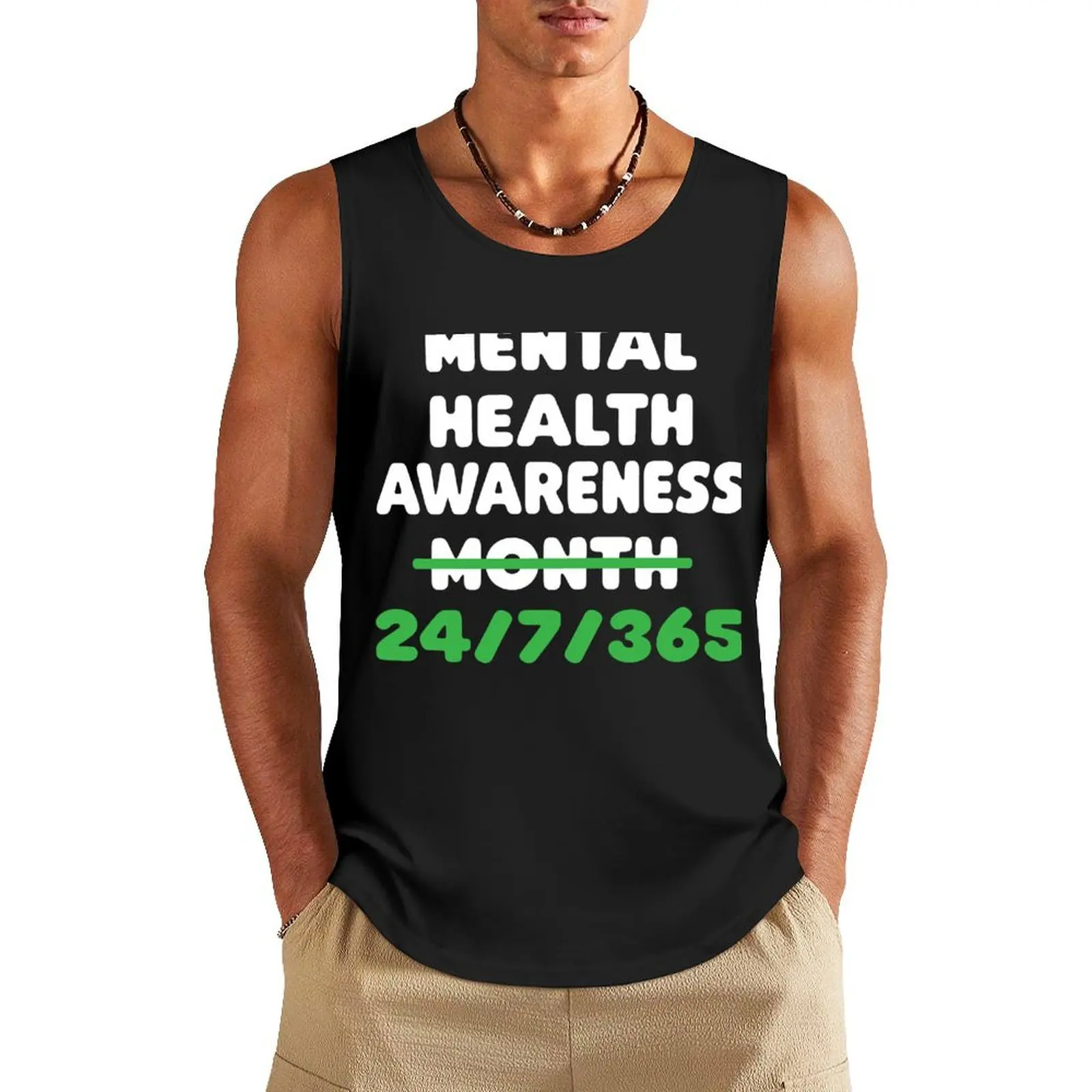 

Mental Health Awareness for Suicide Prevention Tank Top gym t shirt men T-shirt Men's gym