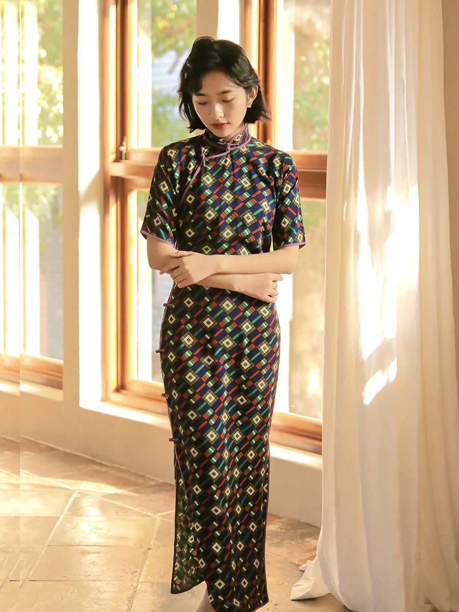 

Хлопково-шелковое платье Momei весна-лето с полным разрезом, художественное, с низким разрезом, для повседневной носки, в стиле ретро, длинное