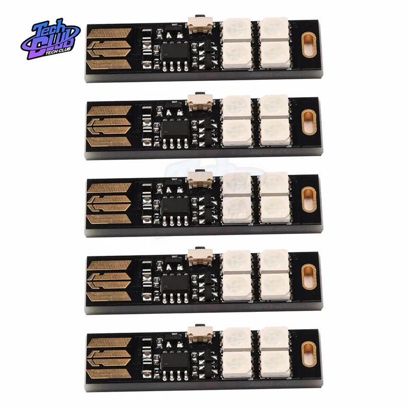Luz LED RGB con Sensor táctil, lámpara de mesa de lectura de libros, 5050 RGB, luz nocturna regulable para banco de energía, ordenador portátil, PC
