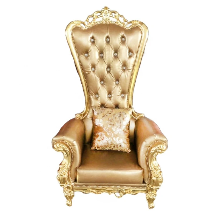 Cheap wedding gold royal king and queen throne chair