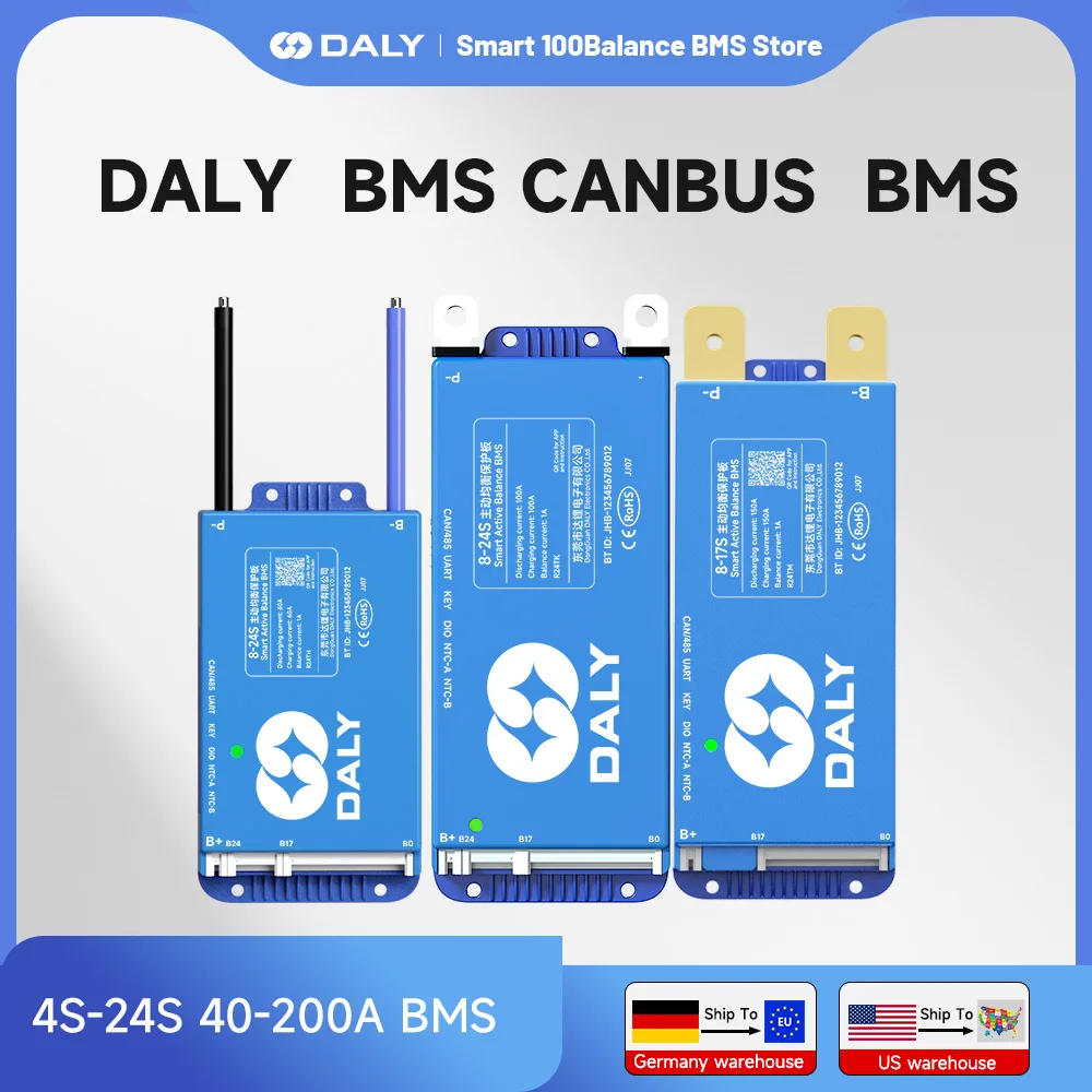 Daly BMS alemán inteligente bms wifi bms equilibrio activo bms bluetooth 4S 8S 40A 60A 200A 80A100A 150A Lifepo4 Li-ion jk bms jk lifepo4