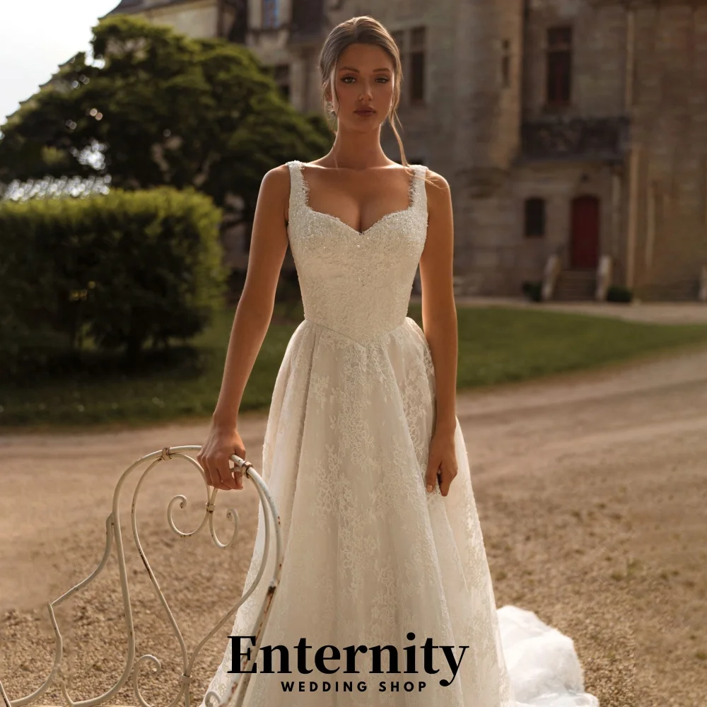 Customized Button Wedding Dresses Elegant Sweetheart Sleeveless For Women Charming Simple Tulle Bridal Gowns Vestidos De Novia