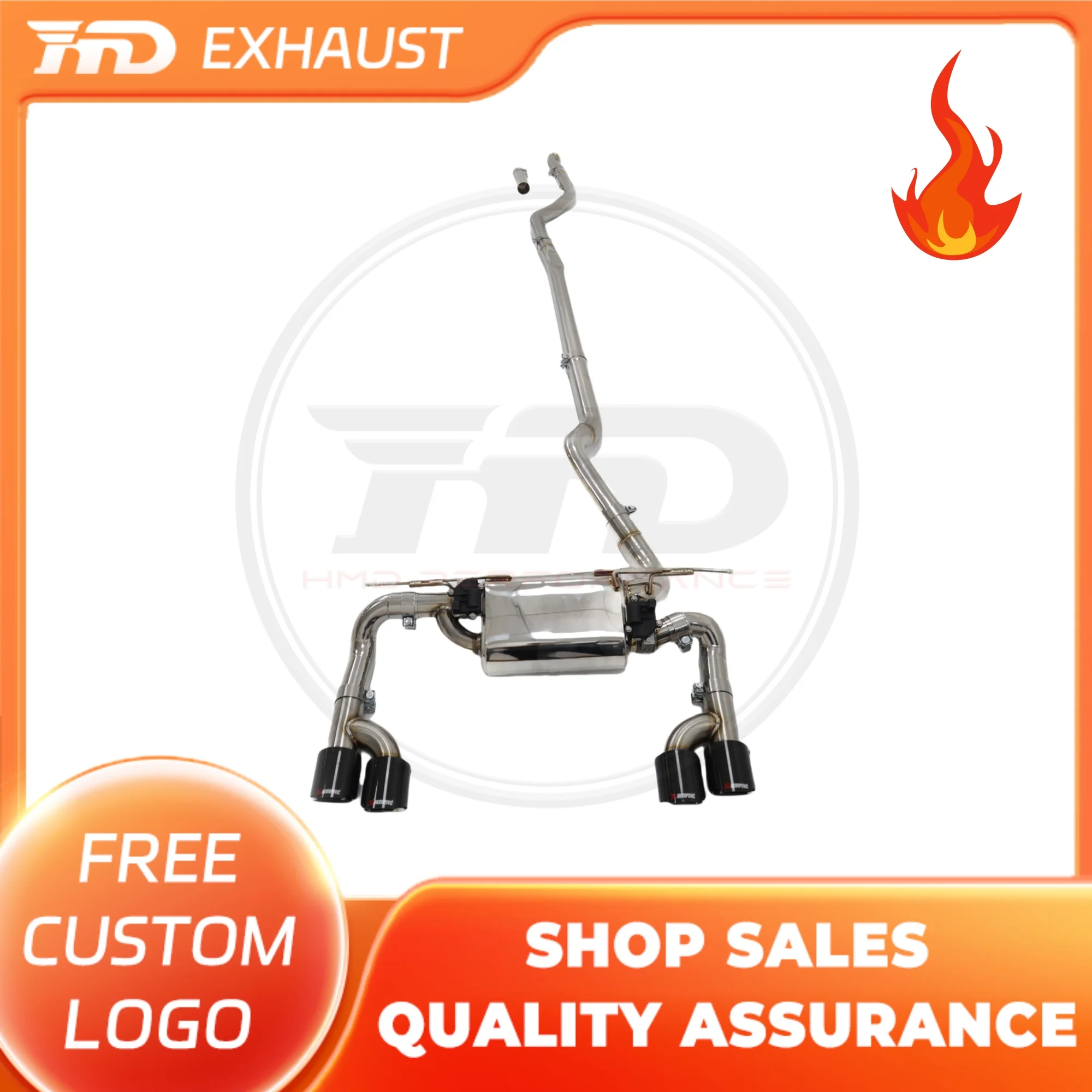 

HMD Hot sale Stainless steel Catback for BMW 328I F30 Performance Exhaust pipe Muffler With Remote Control valve