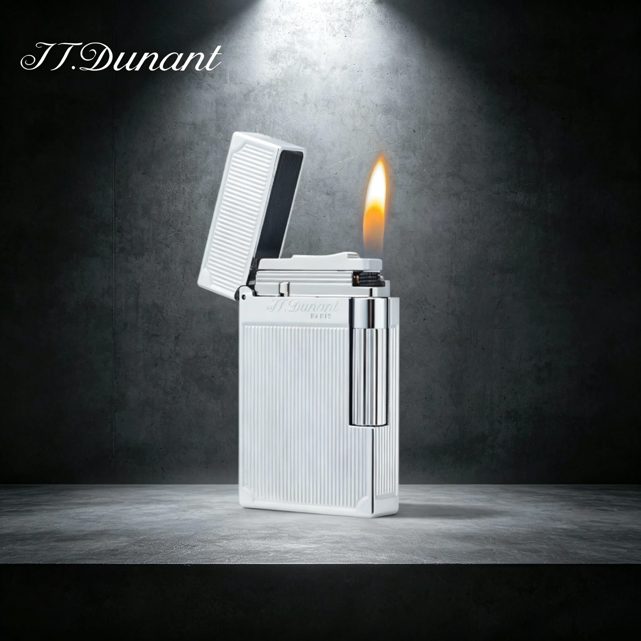 JT.Dunant Lighter 4 Corners Vertical Pattern Design Smoking Cigarette Tobacco Lighters Men Boy Father's Gift