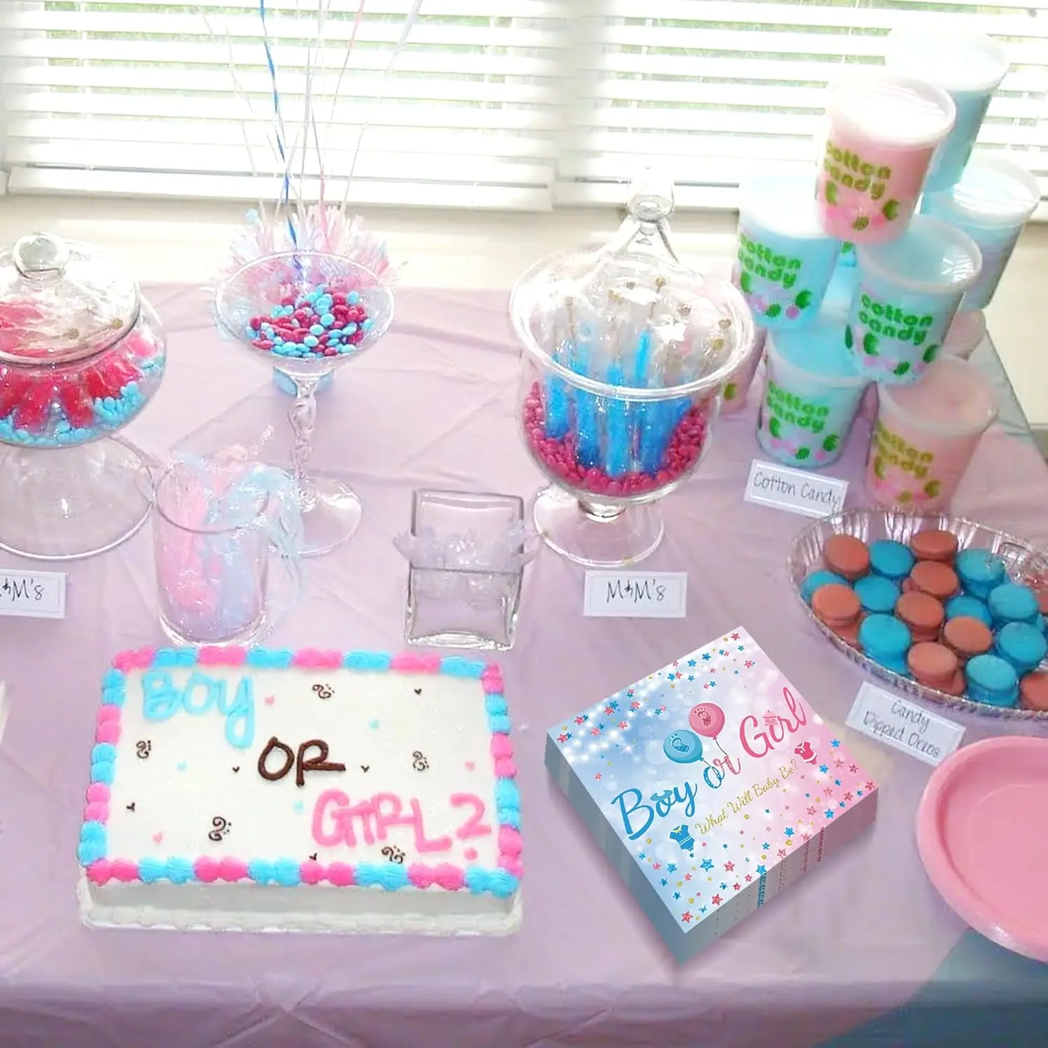 24 Stück Gender-Reveal-Servietten, Einweg-Papierservietten für Jungen oder Mädchen, für Babyparty-Gender-Reveal-Party-Zubehör – Detail 5