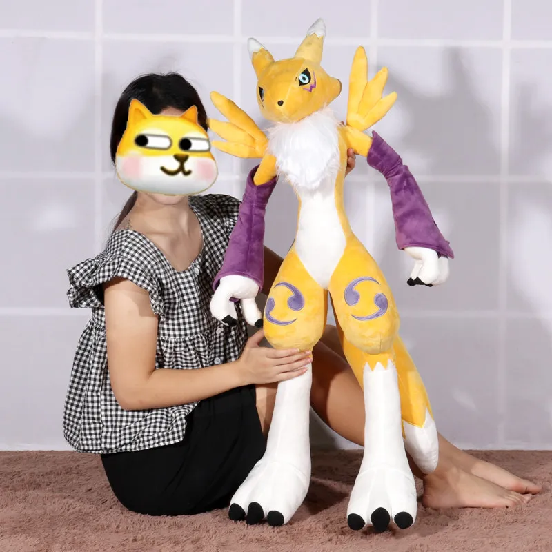 80/170cm Large Size Renamon Digimonanime Plush Stuffed Doll Kawaii Room Decorated with Plushies Children's Pillow Holiday Gifts