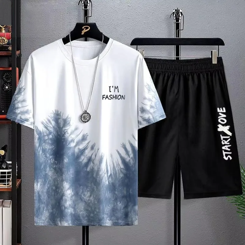 Summer Quick Drying Men's Sets Fashion tracksuits Casual Breathable Short Sleeve 3D Printed Sports T-shirt+Shorts Basketball Set - Image 2