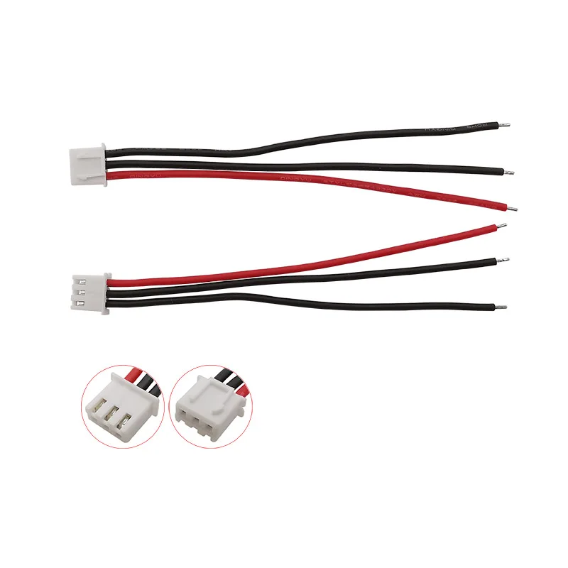 10Pcs JST XH 2.54mm Pitch 2/3 Pin Plugs 1/2S Balancer Cable RC Lipo Battery Balance Charger Plug Connector Silicone Wire 22AWG