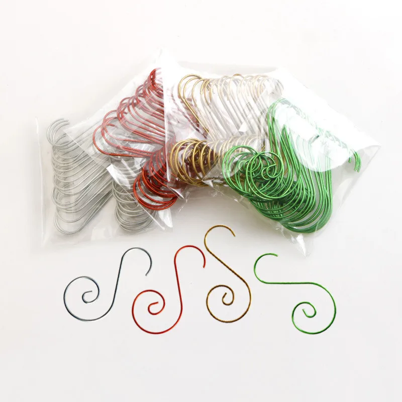 20pcs Christmas Decorations Supplies S Shape Metal Hanging Hook For Christmas Tree Balls Ornaments Accessories Hooks