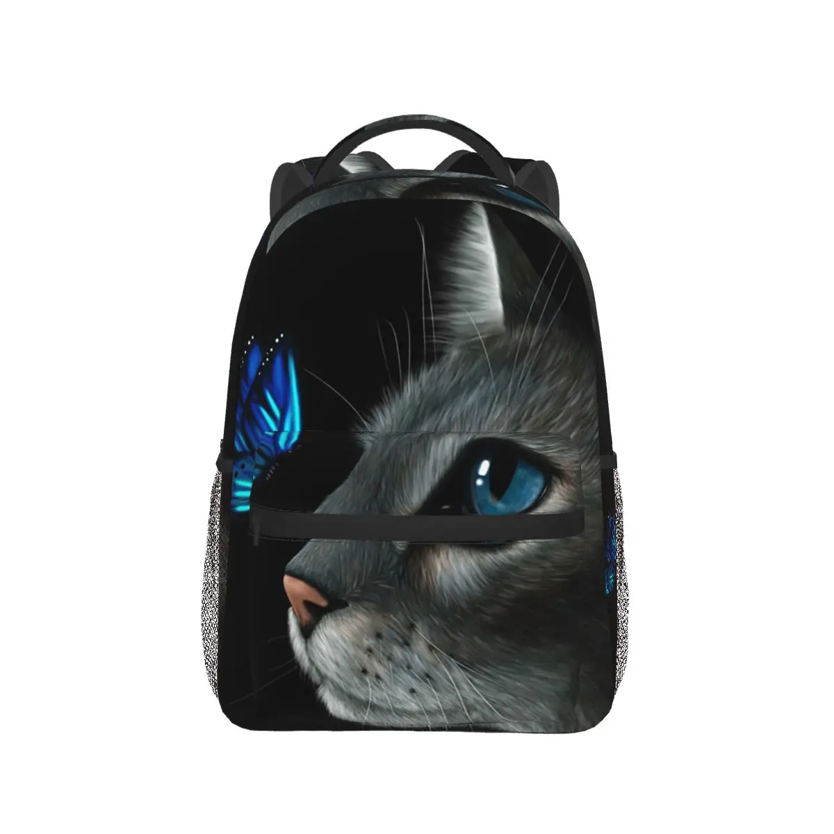 

Eyed Black Cat Butterfly Backpack Hot Sale Daypack Large Capacity Boys Girls BookBag School Bag Shoulder Bags for Men Women