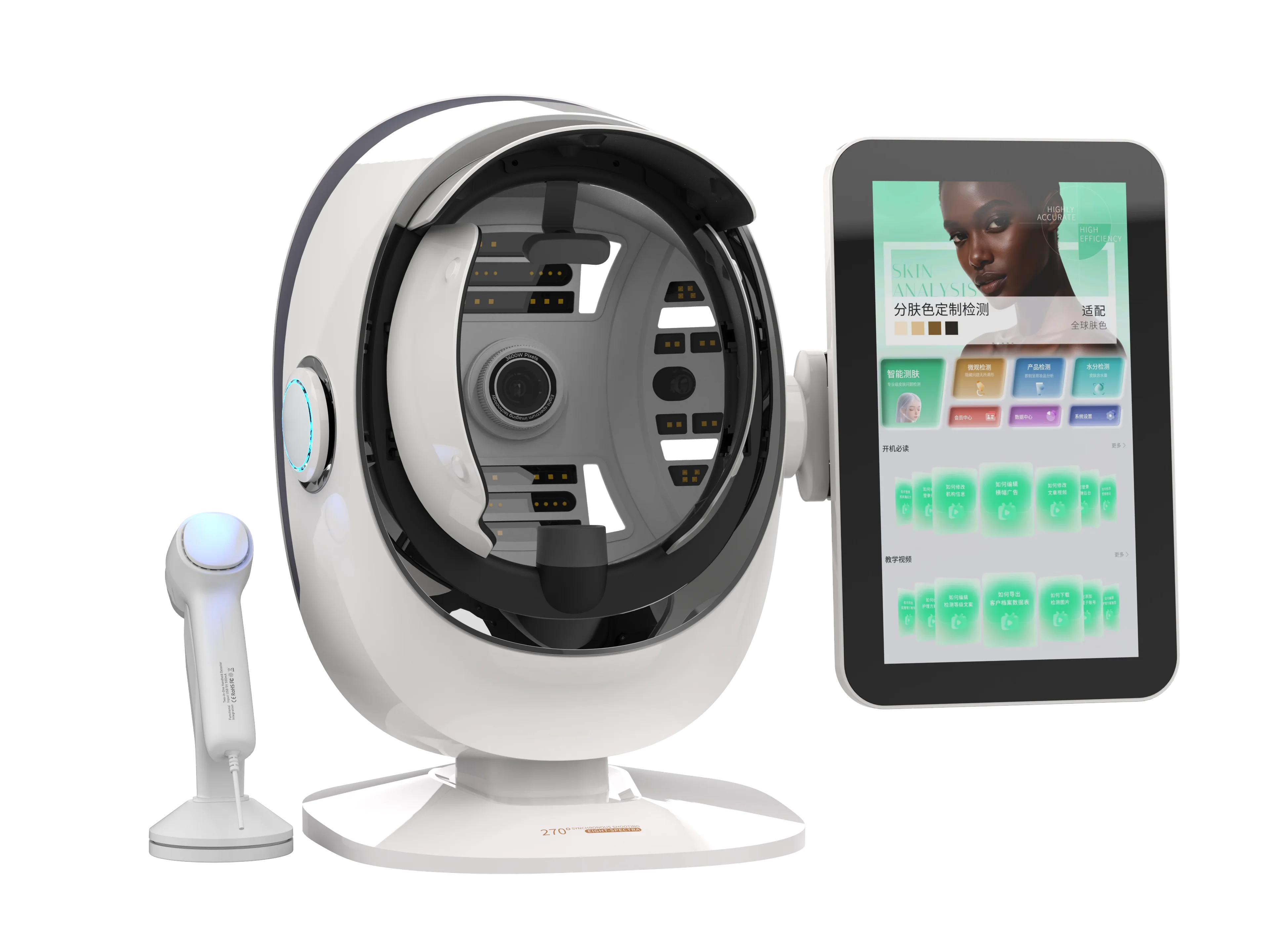 New K57 Facial 3D Skin Detector, 36MP Skin Analysis Machine Skin Moisture Testing Instrument for Salon