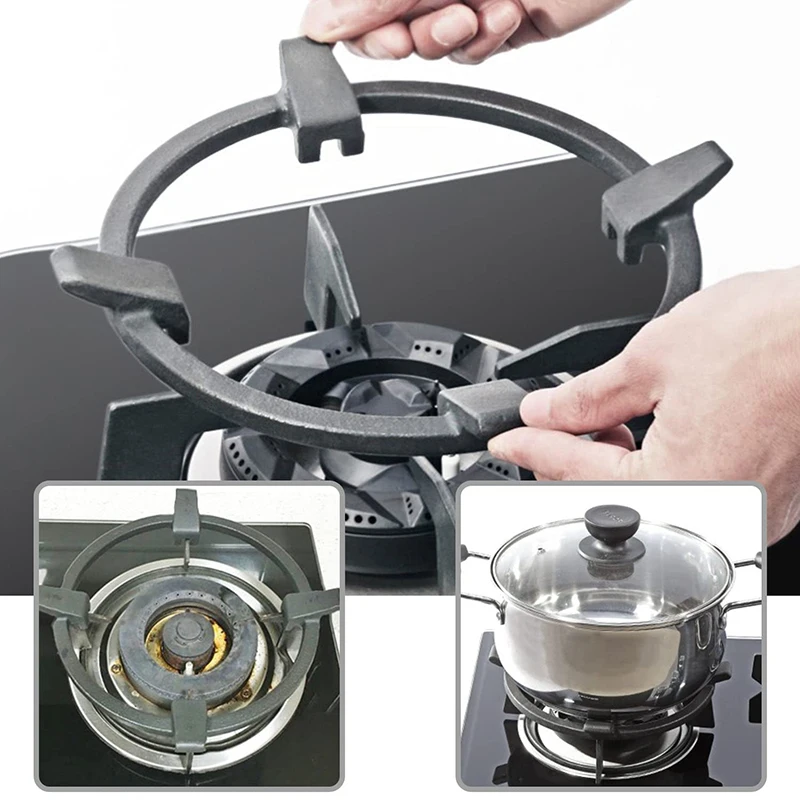 

1pc Cast Iron Wok Pan Pot Support Rack Stand Durable Burners Stove Cookware Bracket For Kitchen Cooking Gas Stove Accessories