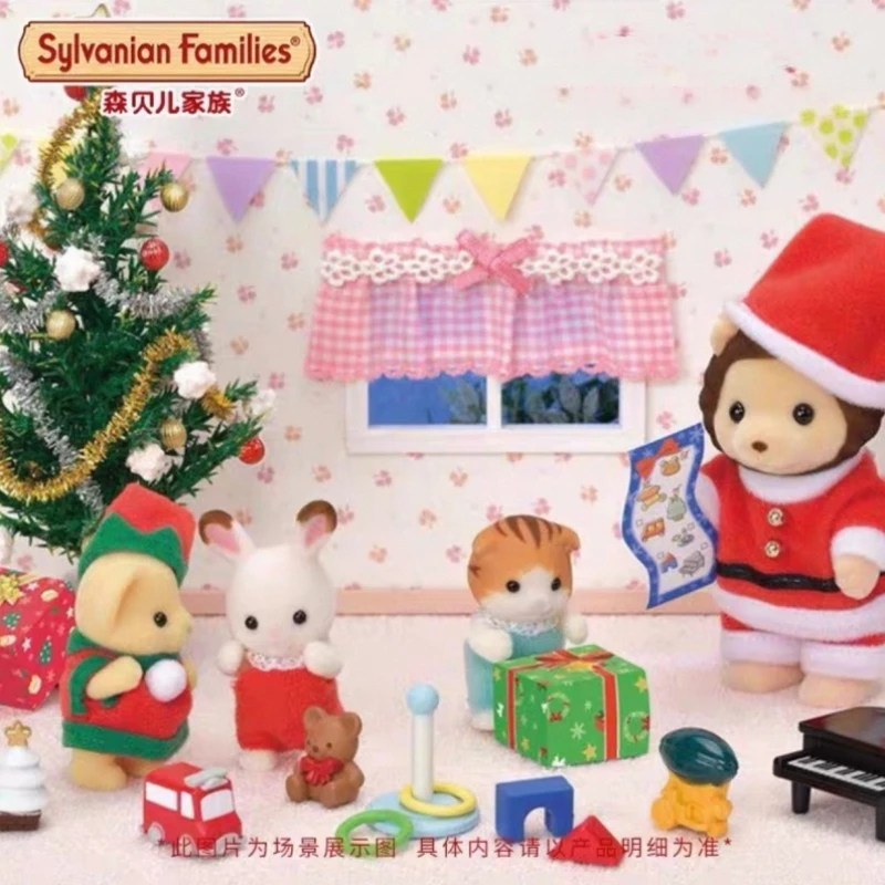 

In Stock Hot Sale Genuine Sylvanian Families Christmas Sled Set Desktop Decoration Ornaments Collection Toys Birthday Gifts