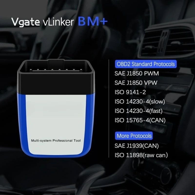 Compatible with vLinker BM+ Bluetooth V4.0 Android System OBD2 Automotive Fault Detector