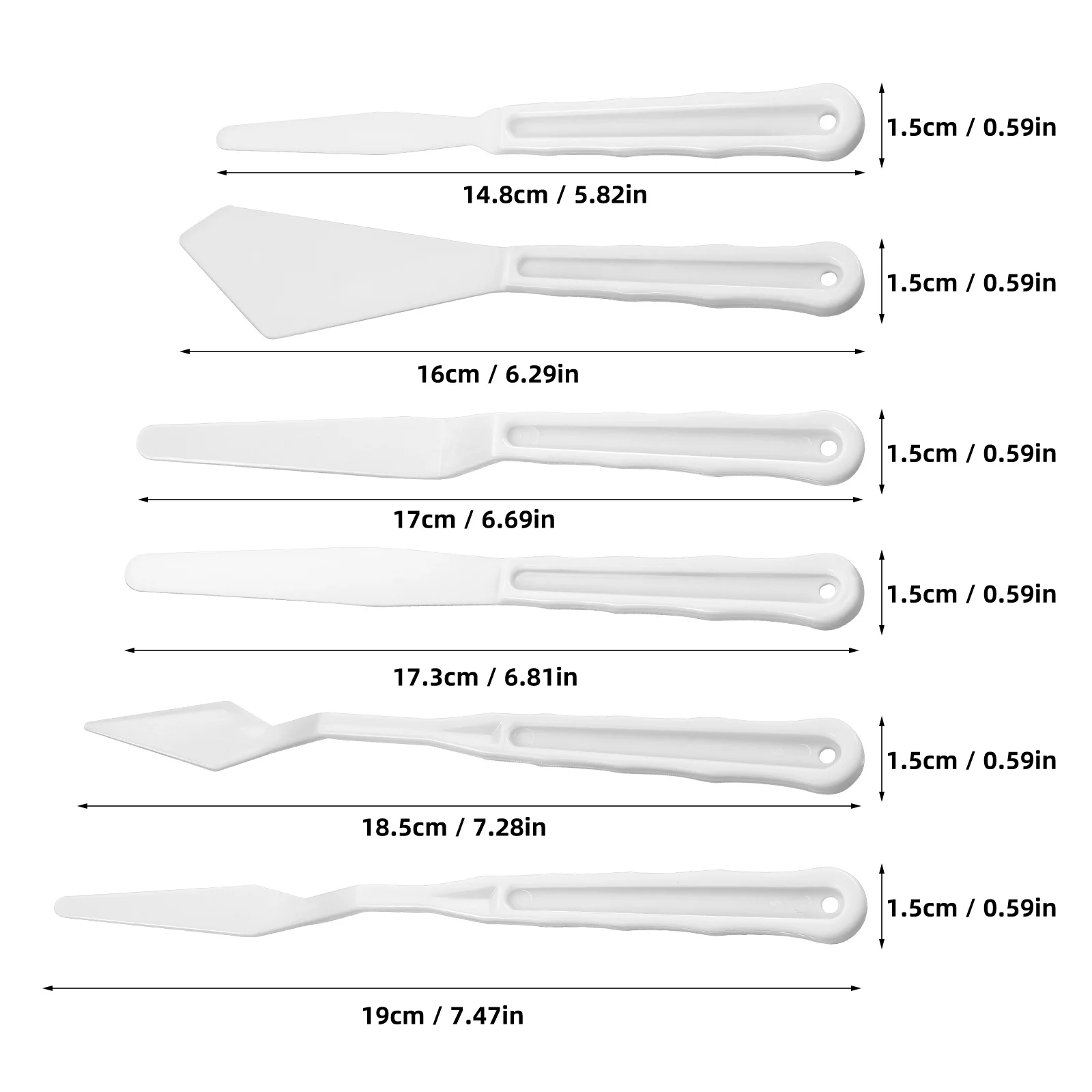 Palette de spatules de peinture à l'huile, fournitures d'artiste, ensemble de mélange d'outils, grattoirs à pigments Assad, plastique de centre commercial