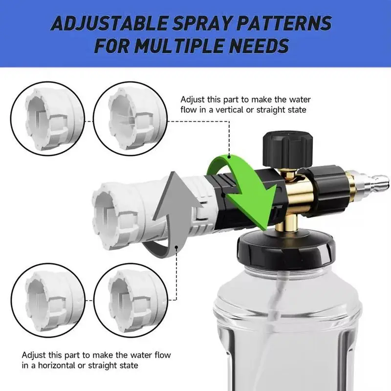 Pulverizador de espuma para coche, pulverizador de jabón para coche, boquilla de pulverización, Kit de fijación de presión, modo ajustable para camión, césped al aire libre, casa, lavado de coches