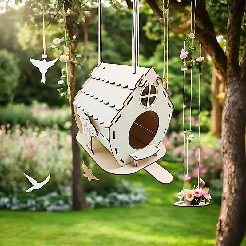 Natural Bird House Natural Wood Bird House Feeders Wood Creativity Bird Feeding House For Window Tree Wall And Roof