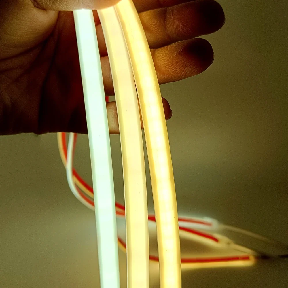 3000K 4000K 6000K Length 0.5m-10m IP67 Waterproof DC24V High Density COB LED Strip 320LEDs 3D Curved Flexible Neon Light