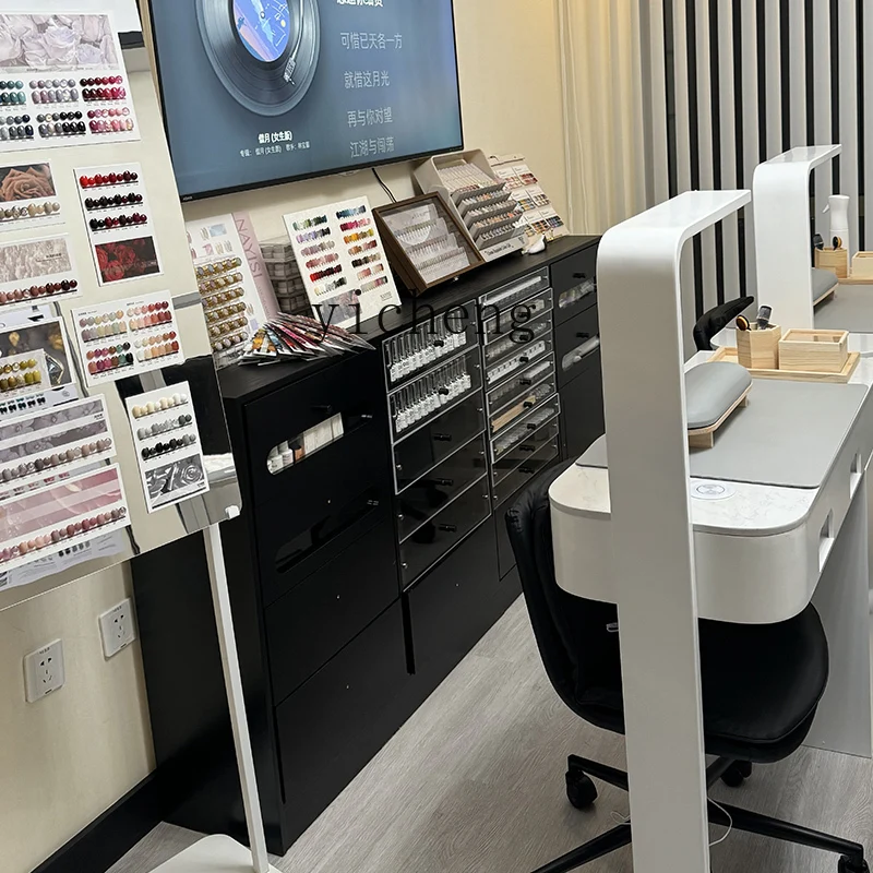 r8.11- Nail Display Cabinet Nail Polish Storage Cabinet Nail Polish Organizer Color Board Product Floor Storage Cabinet