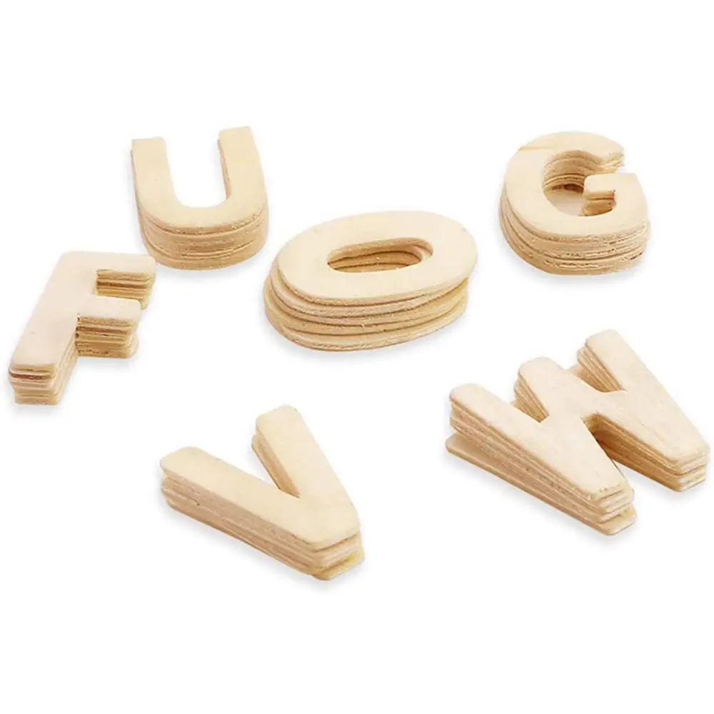 Natural Wood Letters for Kids Learning Educational Alphabet Craft Pieces with Storage Tray for Home School Supplies