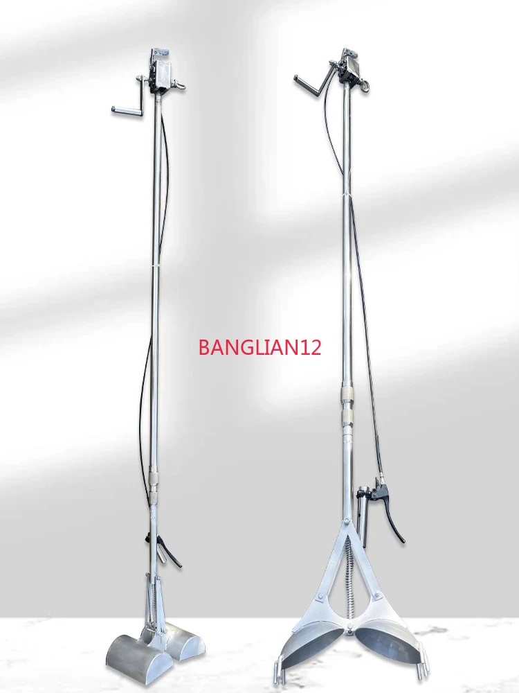 Stainless steel telescopic hand-held dredging clip, light and flexible sewage well dredging tool