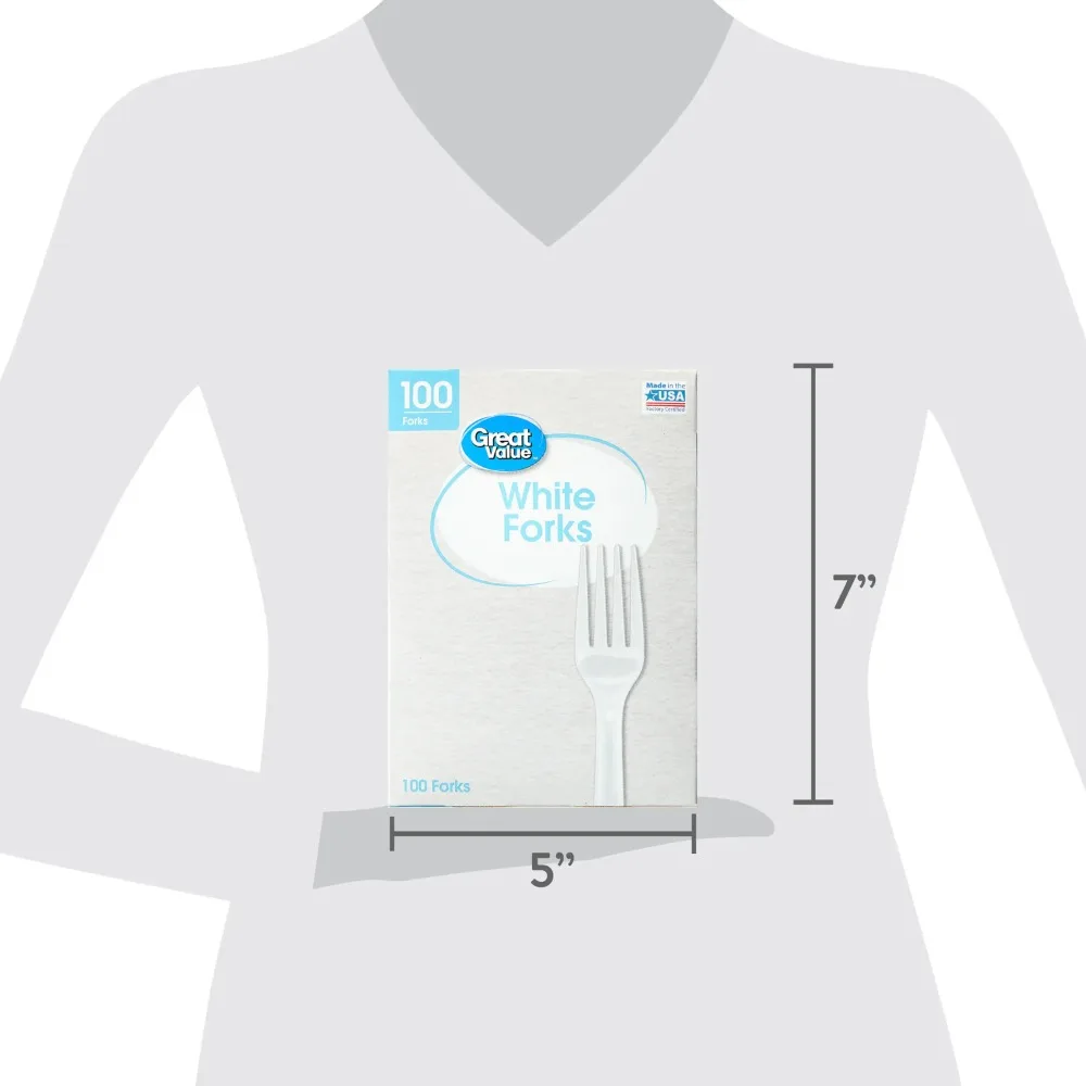 Forchette bianche usa e getta, 100 pezzi
