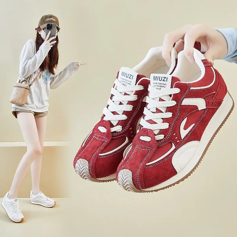 Women's Korean-style new spring student sports running casual thick-soled height-increasing sneakers