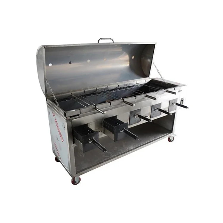 

#For Six-head stainless steel smokeless roasted leg of lamb stove thickened charcoal box commercial outdoor