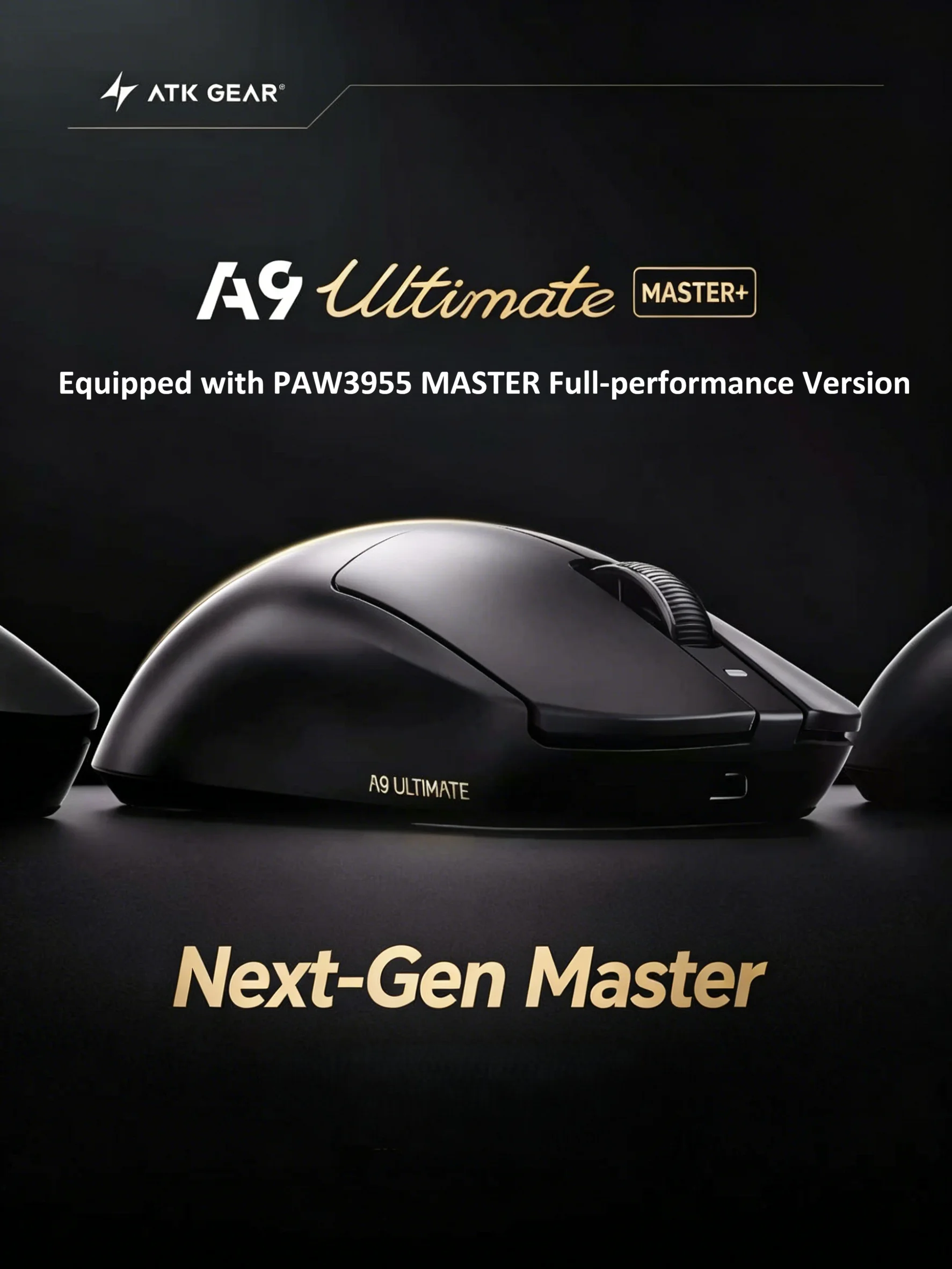 ATK A9 Air Ultimate+ PAW3955 Master Dual 8K Wireless Gaming Mouse Ultra Lightweight Tri Mode 2.4G/Wired Esports for FPS PC Gamer