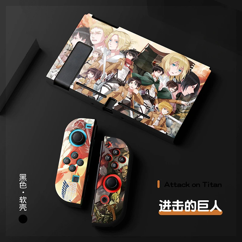 Carcasa Switch para Attack-on-Titan, TPU Shell, Switch Cover, OLED Case Protector, Switch Acessórios