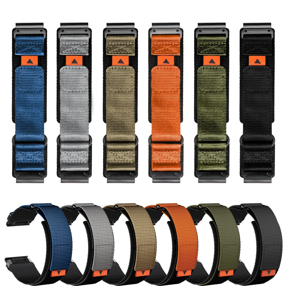 22mm 26mm QuickFit Nylon Sport Band for Garmin Fenix 9 Pro Solar/8 Pro 47 51mm E 7 7X 6 6X/Quatix/Tactix/Epix 2 Pro Watch Strap