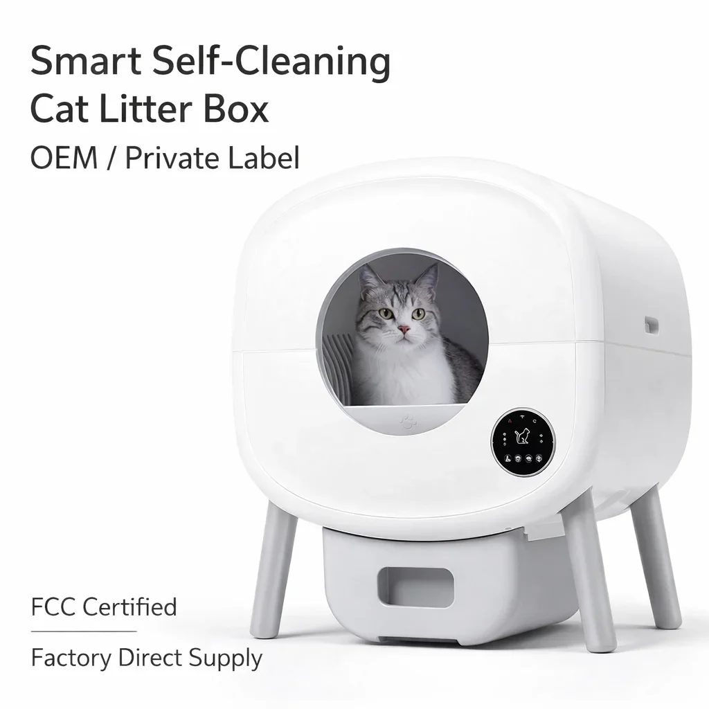 Factory Smart Cat Toilet 80L Large Space APP Remote Control One-Click Defecation Automatic Self-Cleaning Cat Litter Box