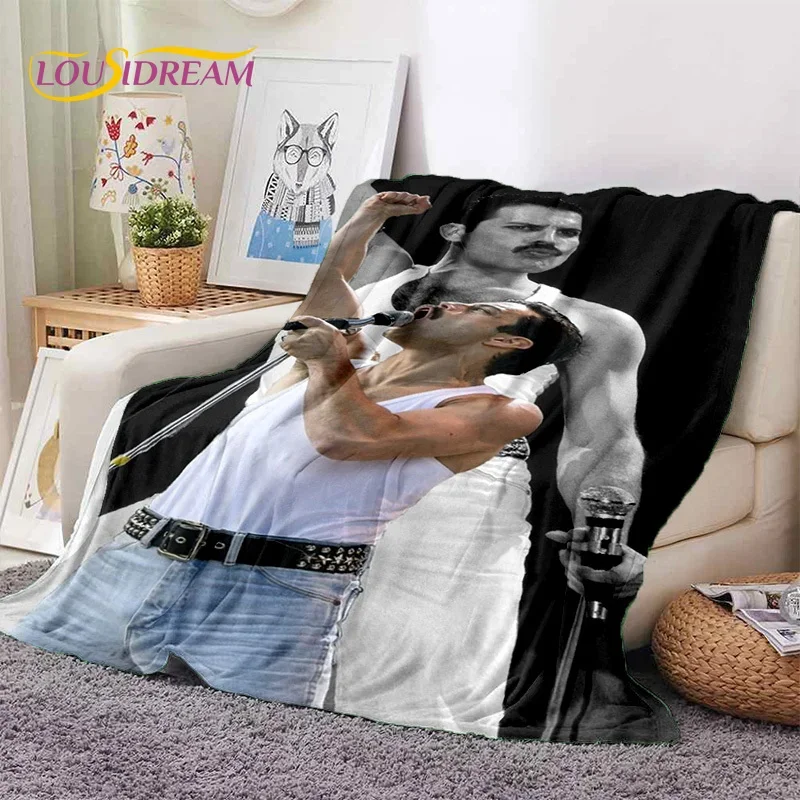 Classics Queen-Rock-Band Freddie Soft Flannel Blanket for Beds Bedroom Sofa Picnic,Throw Blanket for Cover Outdoor Leisure Gift