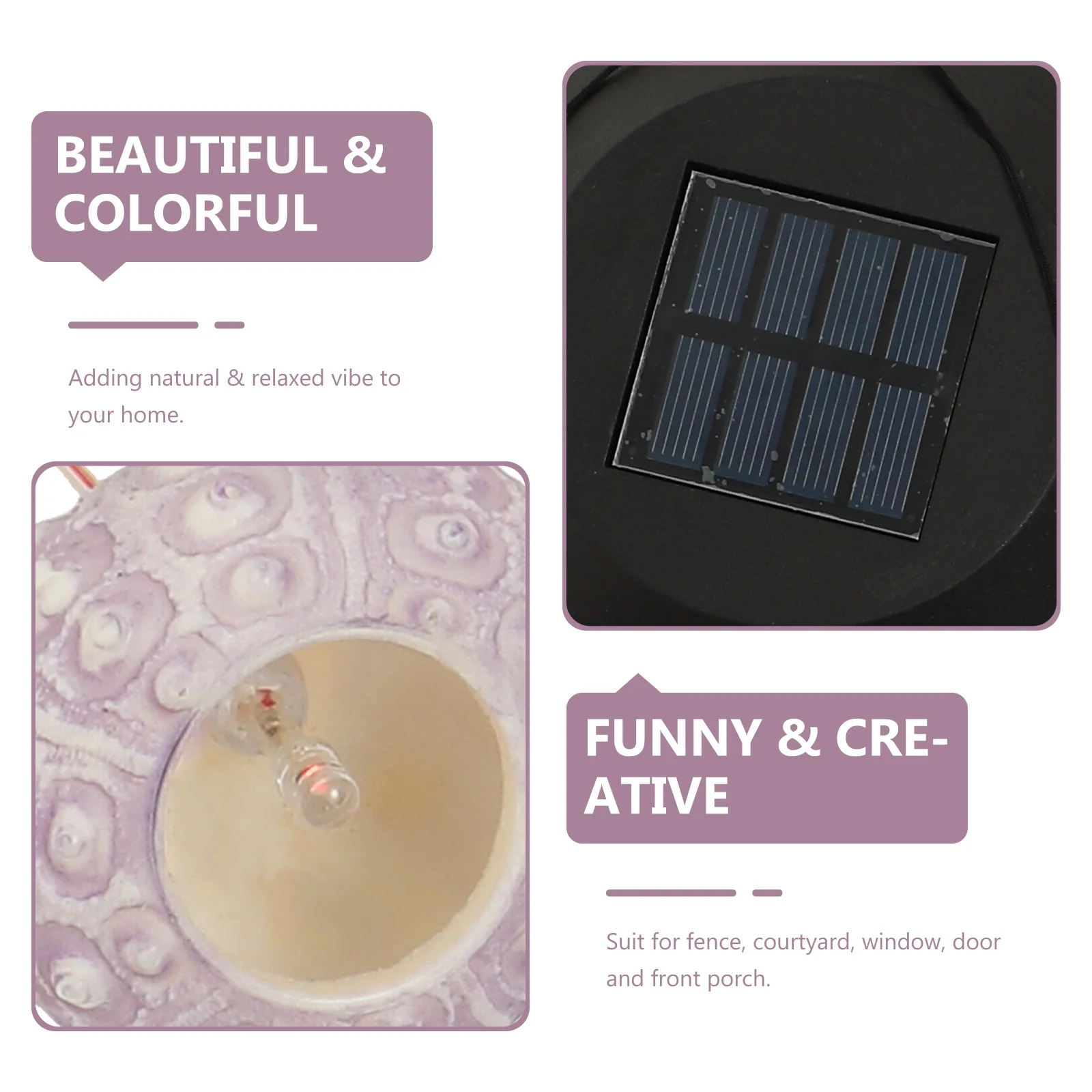 

Heart Solar Powered Wind Chime Lamp LED Light Color Changing Sea Urchin Design for Home Garden Festival Decoration