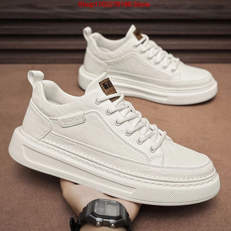 Men's Casual Shoes New Trend Korean Version Breathable Sports Shoes Casual White Board Shoes Business Leather Shoes