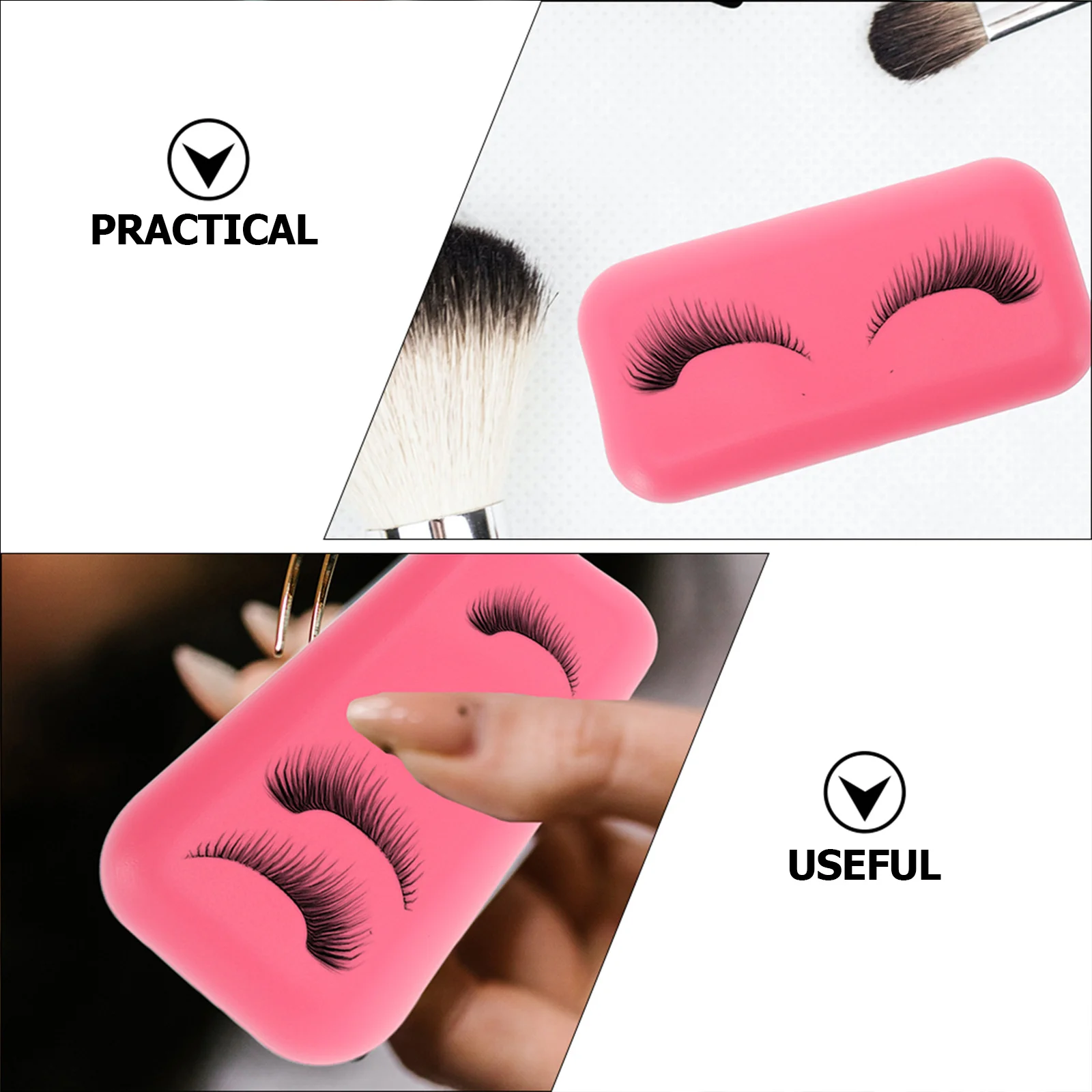 6pcs Silicone Pads For Eyelash Extensions False Lash Holders Storage Portable Durable Lash Accessories Practice Kit Eyelash
