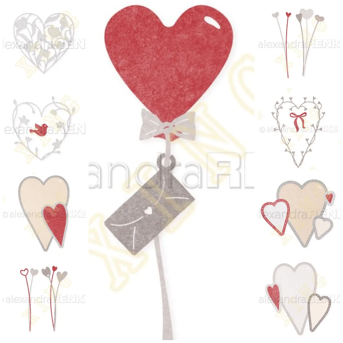 

New Heart Balloon Greetings Heart Tag Metal Cutting Dies For DIY Scrapbooking Photo Cutting Die Paper Cards Embossing Decorative