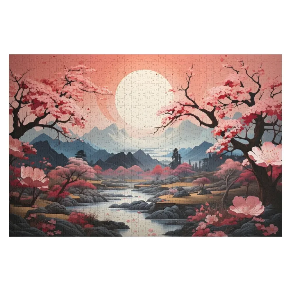 Japanese Dream Landscape Jigsaw Puzzle Custom Jigsaw With Photo Woods For Adults Puzzle