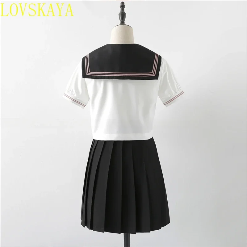 Uniforme scolastica ortodossa per studenti giapponesi, vestito uniforme JK per ragazza scura Sakuragawa Cool girl, set gonna corta estiva a maniche corte