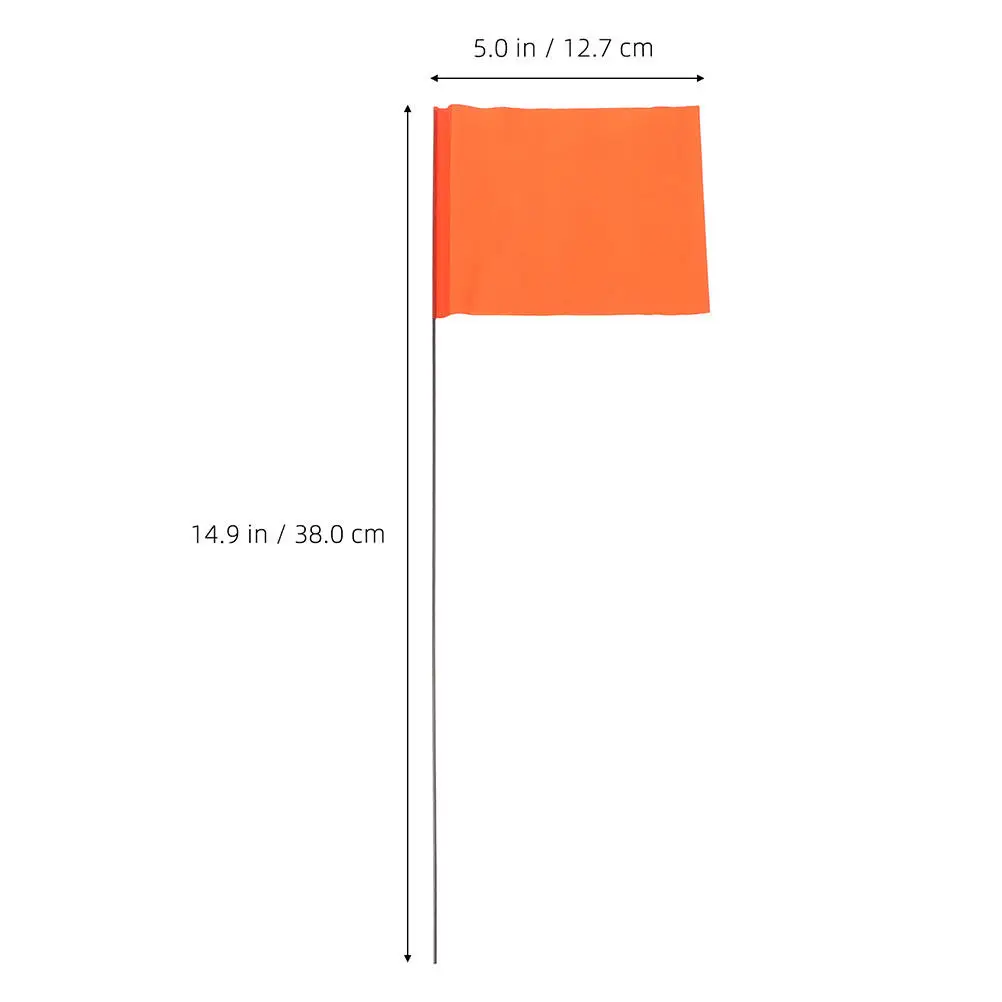 25Pcs High-Visibility Marker Flags for Lawn Garden Yard Irrigation Property Lines Survey Distance Measurement Steel Wire Pole