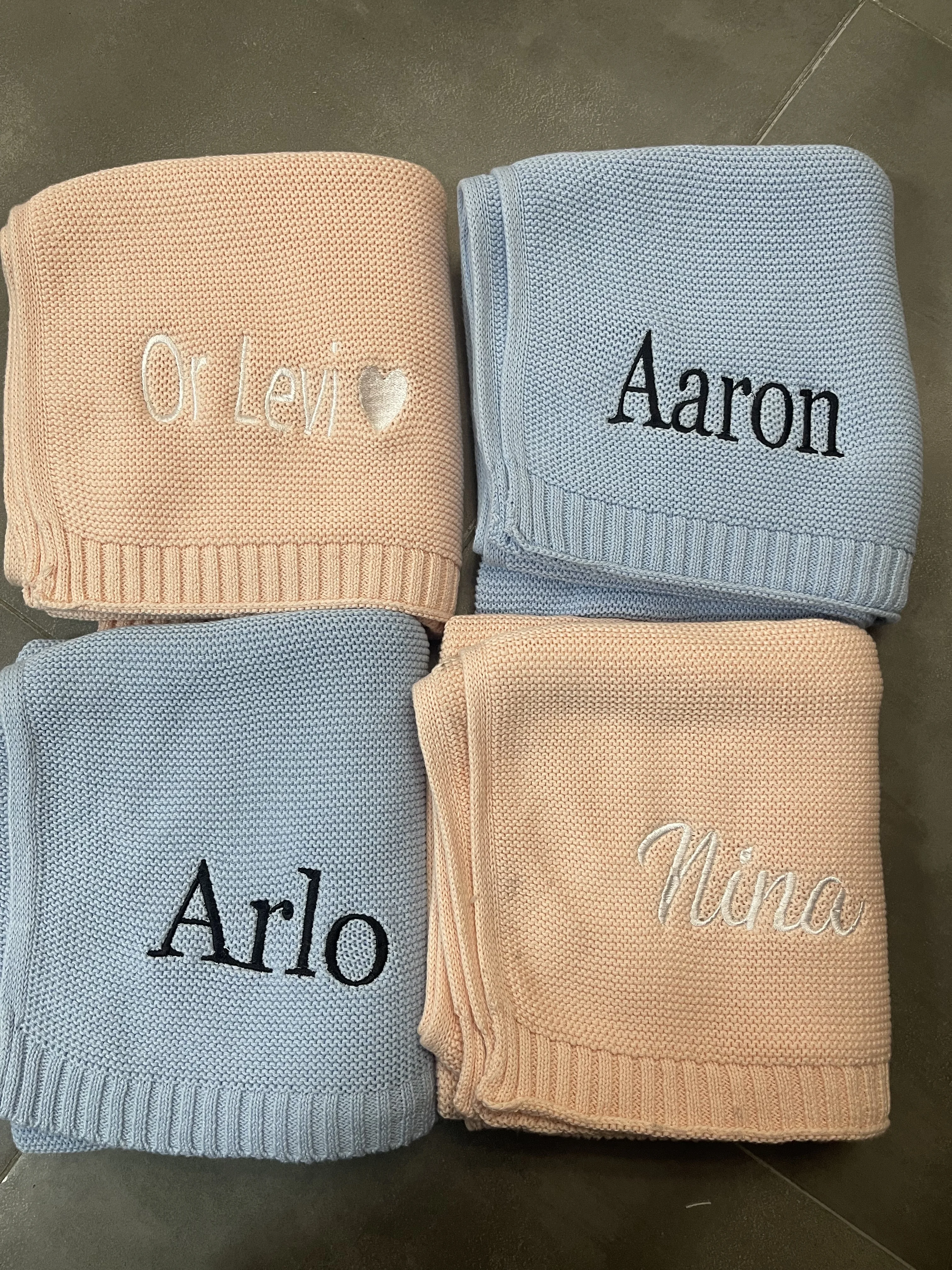 

Customized Baby Blanket Embroidered Name, Stroller Blanket, Newborn Baby Gift, Soft Breathable Cotton, Knited Blankets for Kids