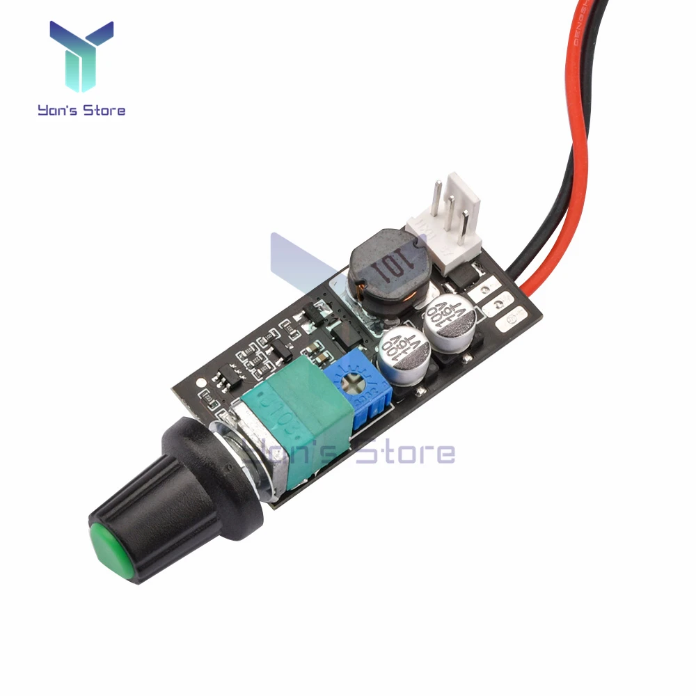 DC 12V regolabile 0%-100% PWM regolatore di velocità della ventola con interruttore a manopola regolatore di velocità della ventola a 4 fili